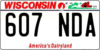 WI license plate 607NDA