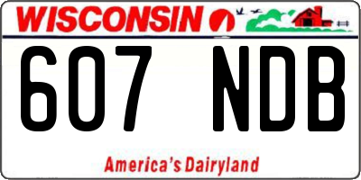 WI license plate 607NDB