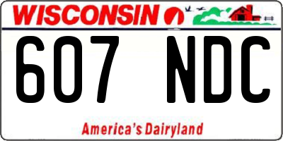WI license plate 607NDC