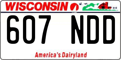 WI license plate 607NDD