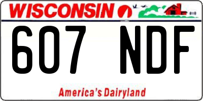 WI license plate 607NDF
