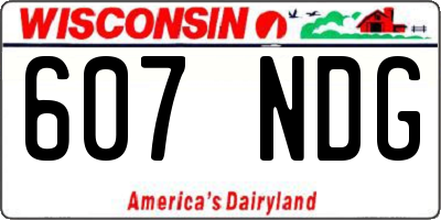 WI license plate 607NDG