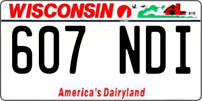 WI license plate 607NDI