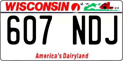 WI license plate 607NDJ