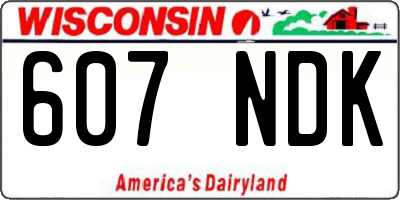 WI license plate 607NDK