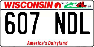 WI license plate 607NDL
