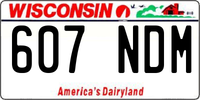 WI license plate 607NDM