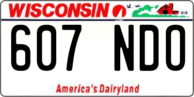 WI license plate 607NDO