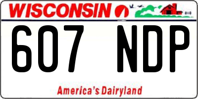 WI license plate 607NDP