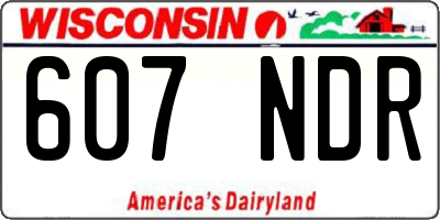 WI license plate 607NDR