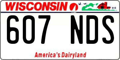 WI license plate 607NDS