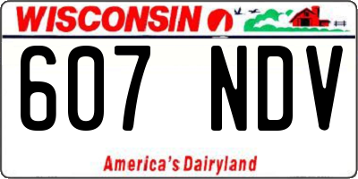WI license plate 607NDV