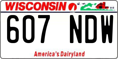 WI license plate 607NDW