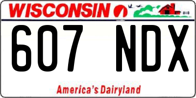 WI license plate 607NDX