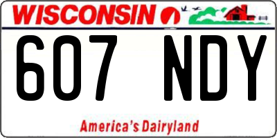 WI license plate 607NDY