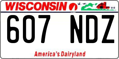 WI license plate 607NDZ