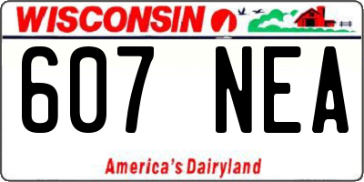 WI license plate 607NEA