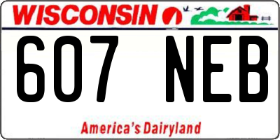 WI license plate 607NEB