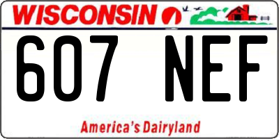 WI license plate 607NEF