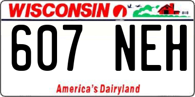 WI license plate 607NEH
