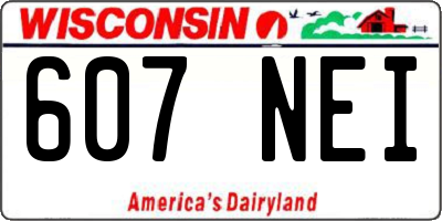 WI license plate 607NEI
