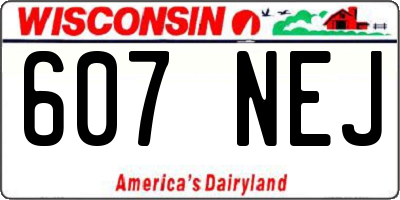 WI license plate 607NEJ