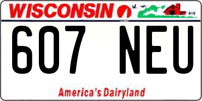 WI license plate 607NEU