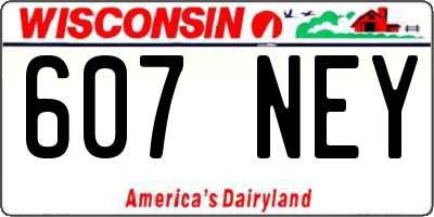 WI license plate 607NEY