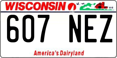 WI license plate 607NEZ