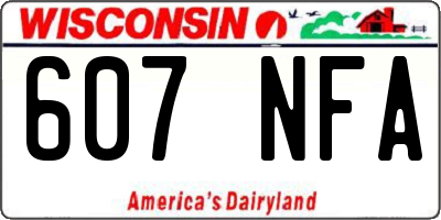 WI license plate 607NFA