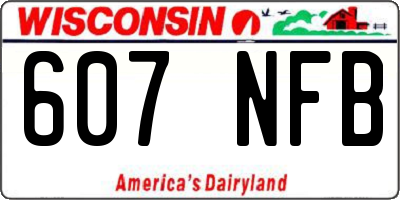 WI license plate 607NFB