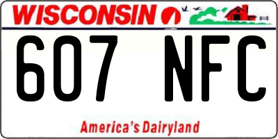 WI license plate 607NFC
