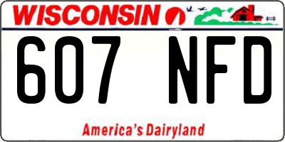 WI license plate 607NFD