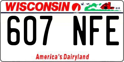 WI license plate 607NFE