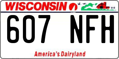 WI license plate 607NFH