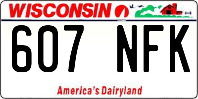 WI license plate 607NFK