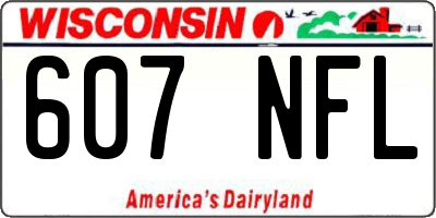 WI license plate 607NFL