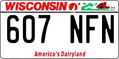 WI license plate 607NFN