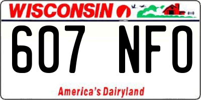 WI license plate 607NFO