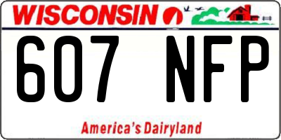 WI license plate 607NFP