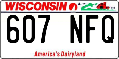 WI license plate 607NFQ