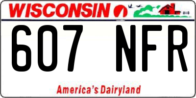 WI license plate 607NFR