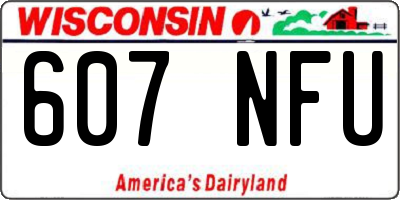 WI license plate 607NFU