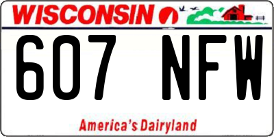 WI license plate 607NFW