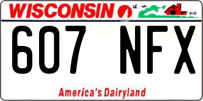 WI license plate 607NFX