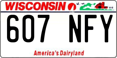 WI license plate 607NFY