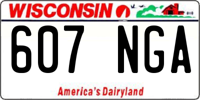 WI license plate 607NGA