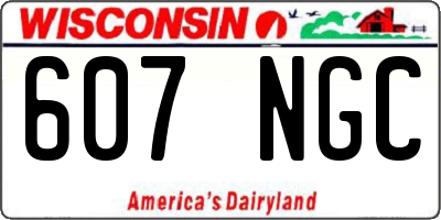 WI license plate 607NGC