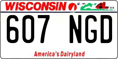 WI license plate 607NGD