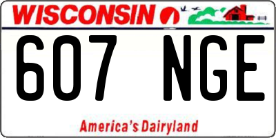 WI license plate 607NGE